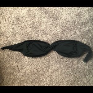 Strapless black twist bikini top
